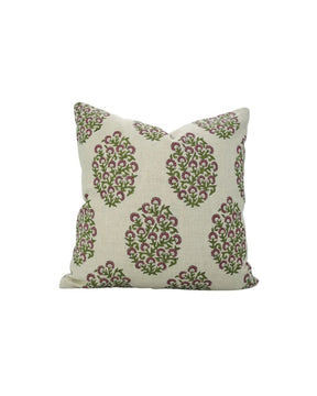 Handcrafted Block Printed Design Handmade Pure Linen Cushion Cover - Gudhal