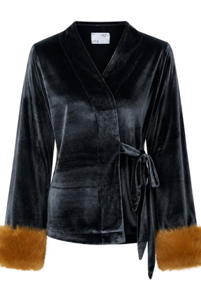 Aurielle Velvet Fur Cuff Top