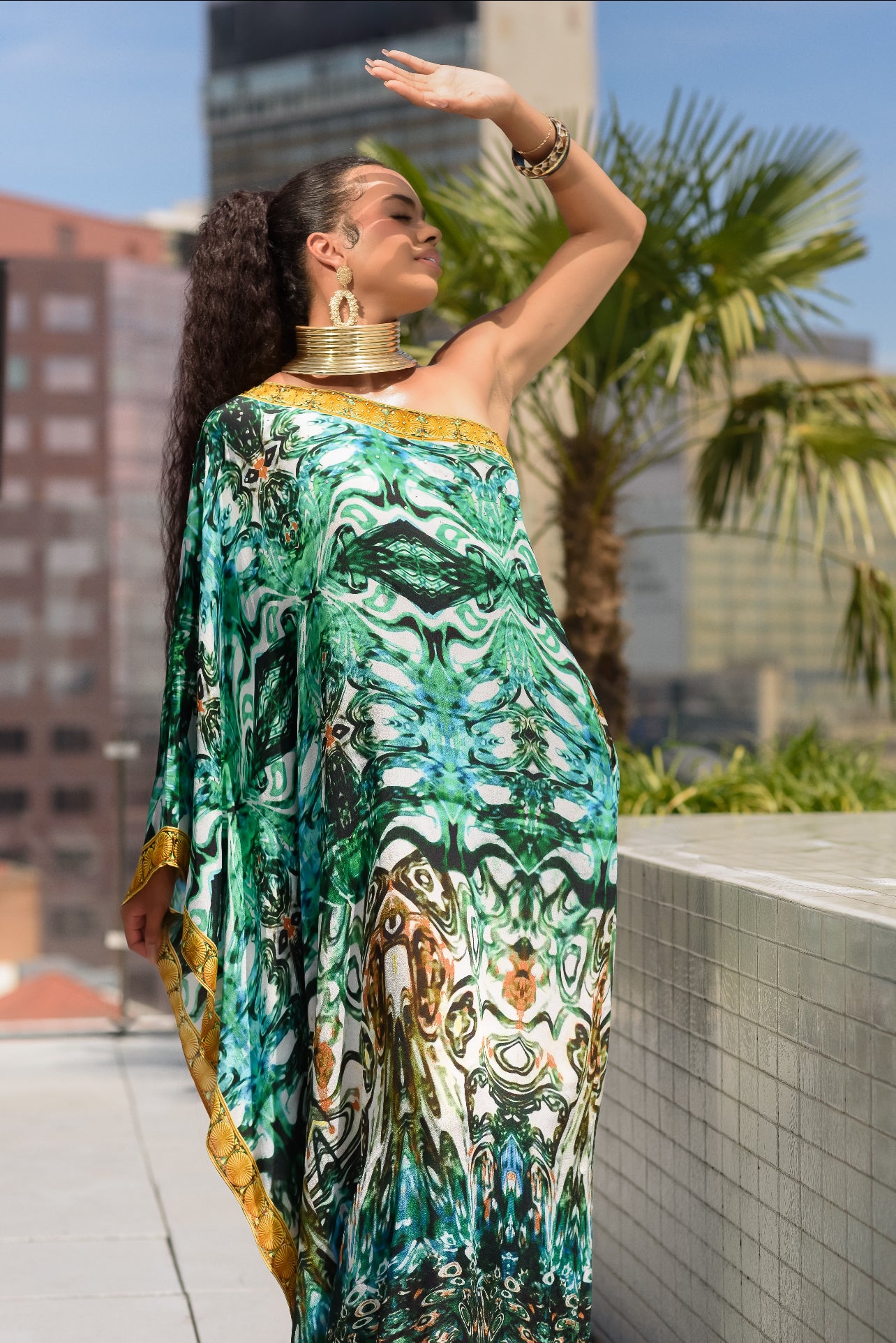 Maldives One Shoulder Caftan