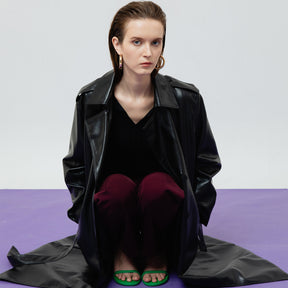 RAVEN LEATHER TRENCH COAT