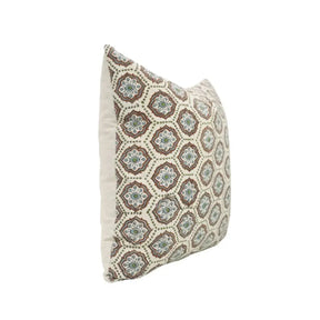 Bohemian Block Print Linen Blend Pillow Cover - Charkha