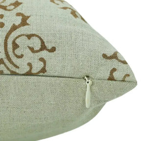 Hand-Carved Decorative Block Print Boho Pure Linen Pillow Cover- Ekakshar Buta