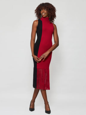 Elleann Color Block Cashmere Midi Dress