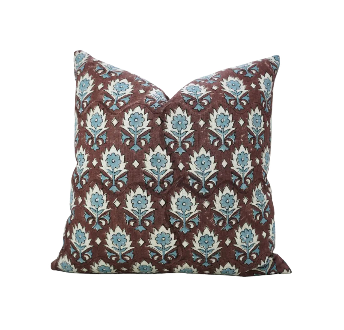 Indian Block Print Design Viscose Linen Pillow Cover - Kusum