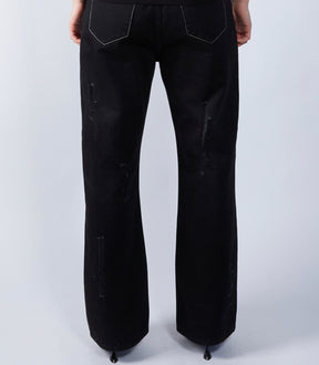 Geometric Distress Jeans