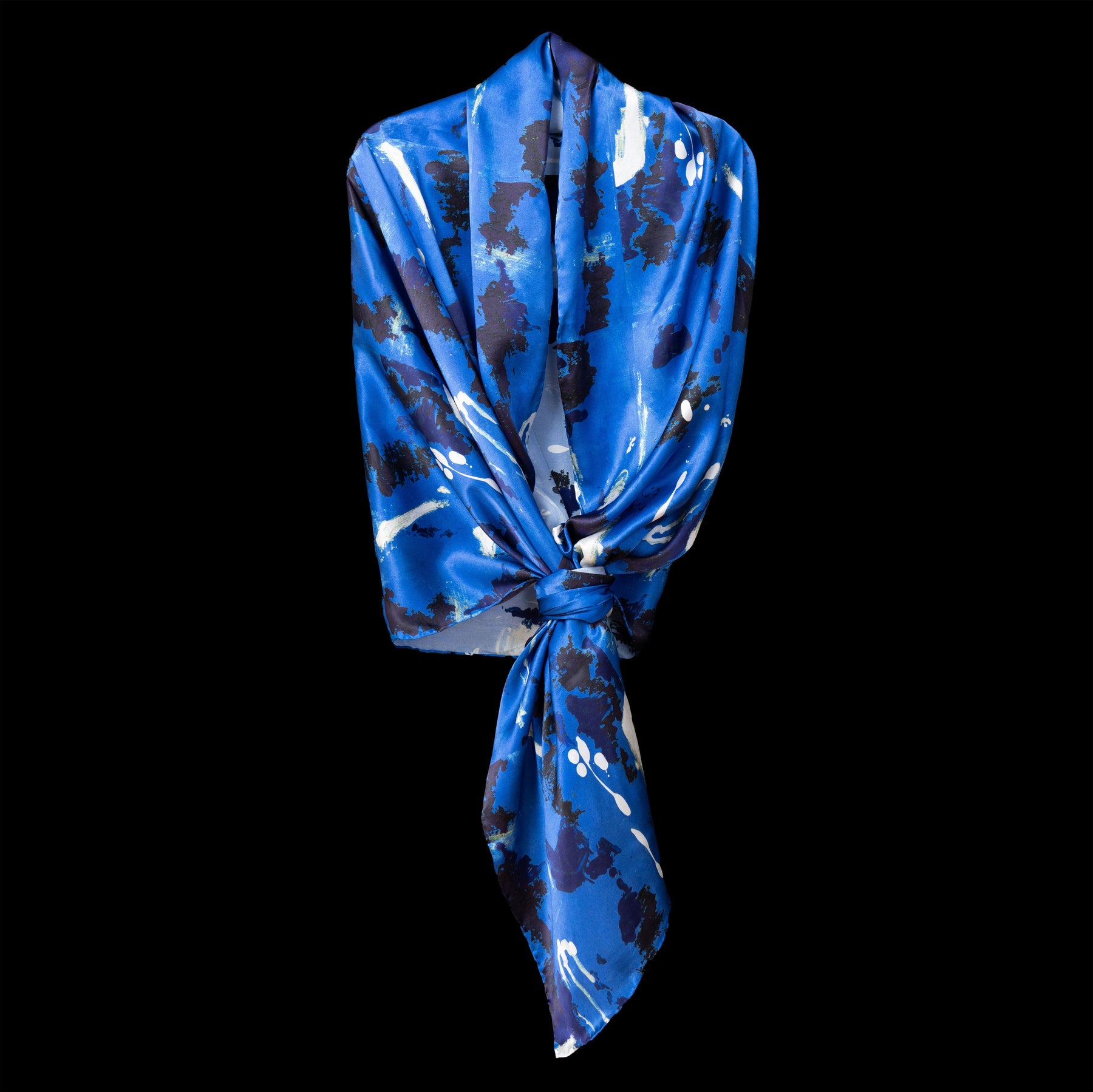 Blue Navy Wall Splash Wrap Scarf