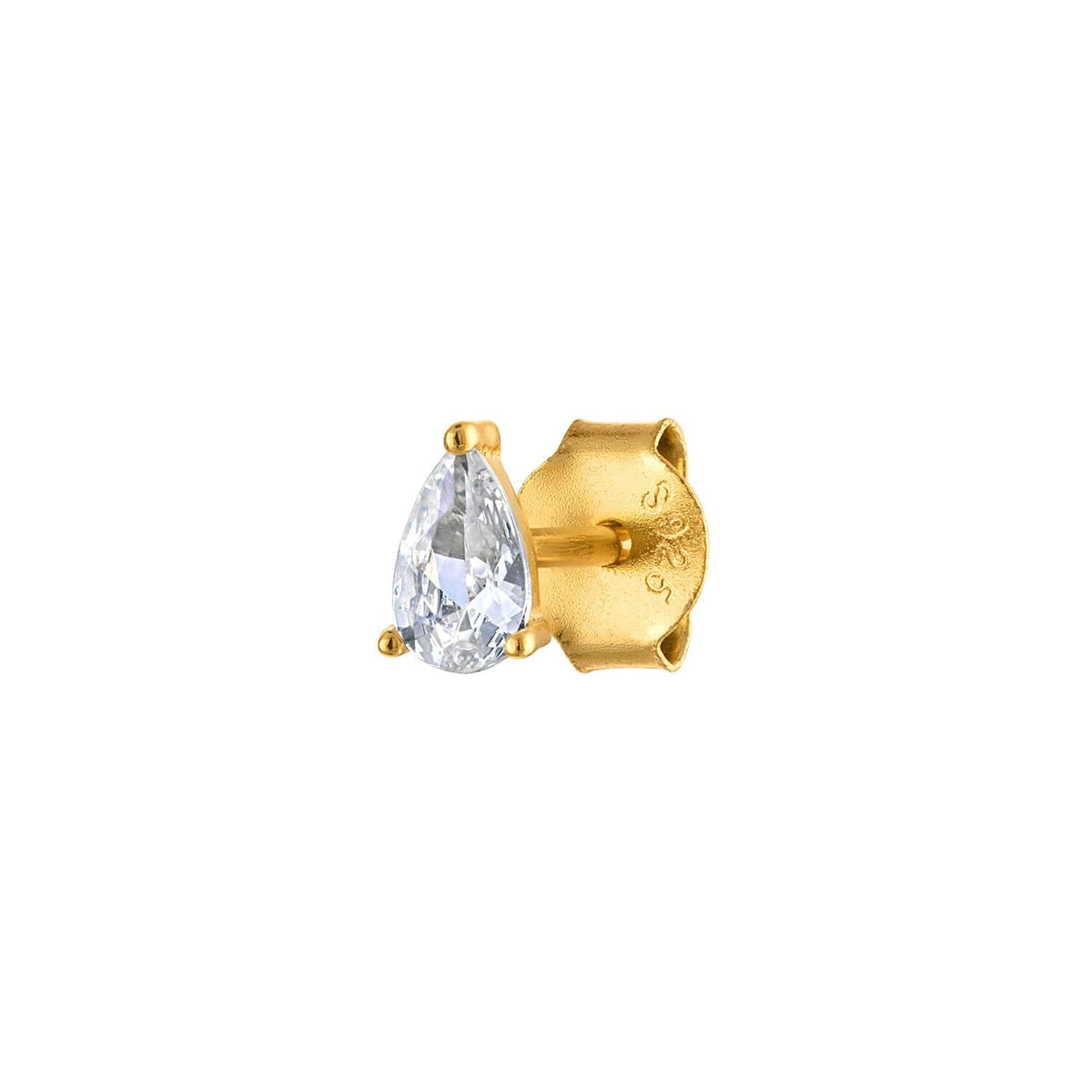 Teardrop Pave Stud Gold Layering Dainty Earrings