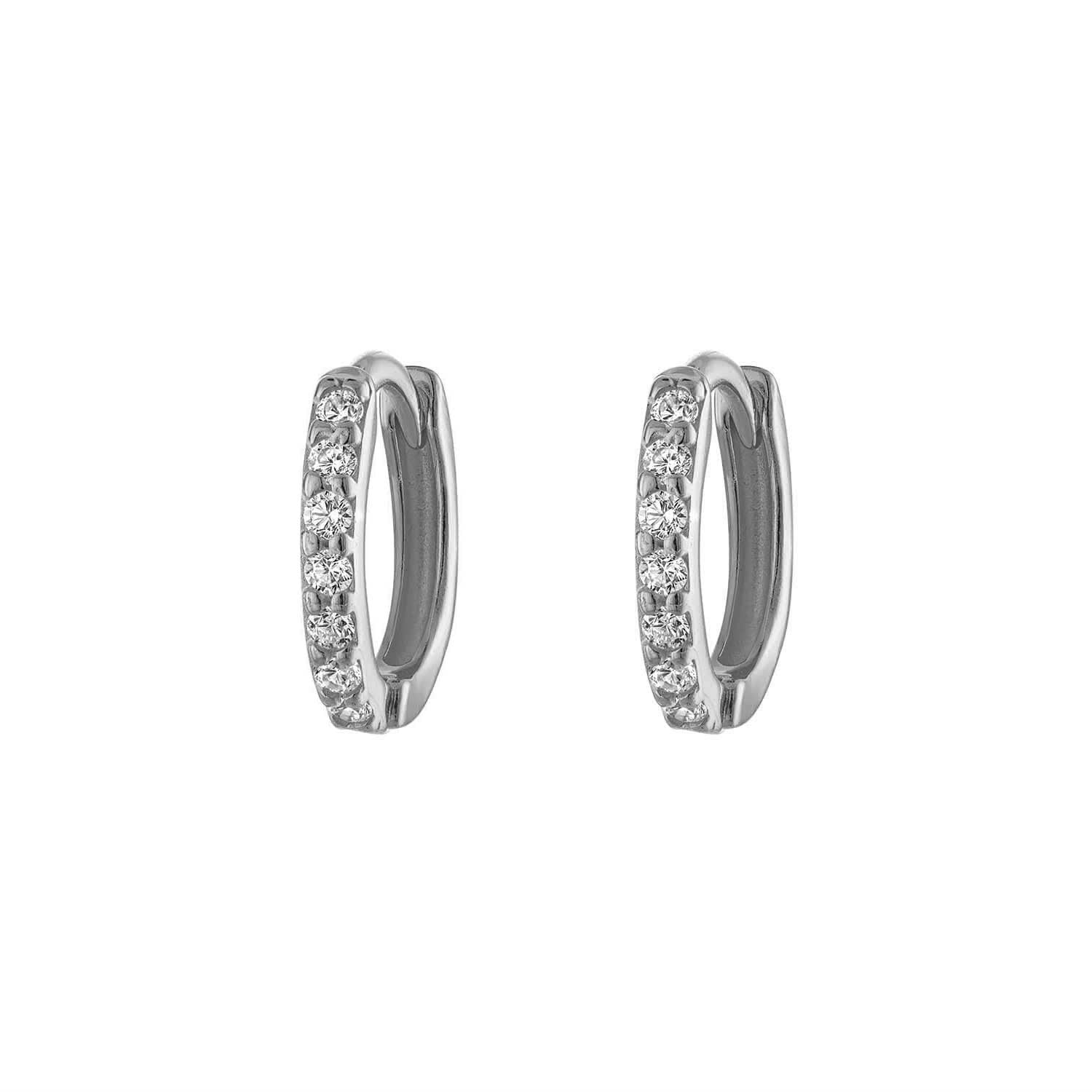 Huggie Pave 8mm Hoop Earring