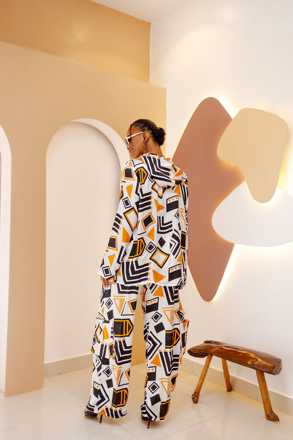JI African Chiffon Shirt & Silk Pants Set – Vibrant & Elegant