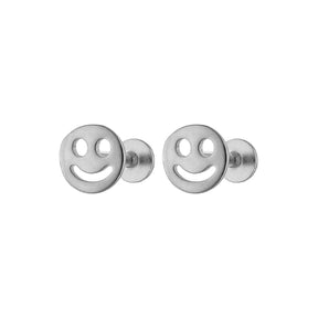 Happy Face Gold Flatback Earring Stud
