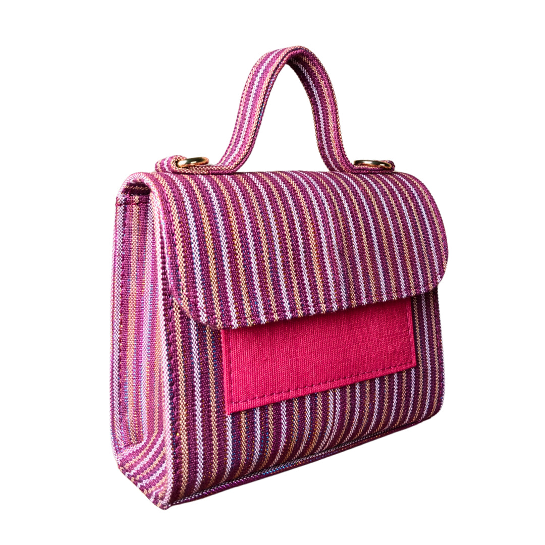 Remi Mini Pink Striped Crossbody Bag