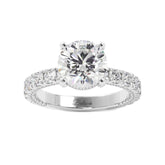 Round Diamond Iced Out Micropave Engagement Ring