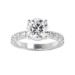 Round Diamond Iced Out Micropave Engagement Ring