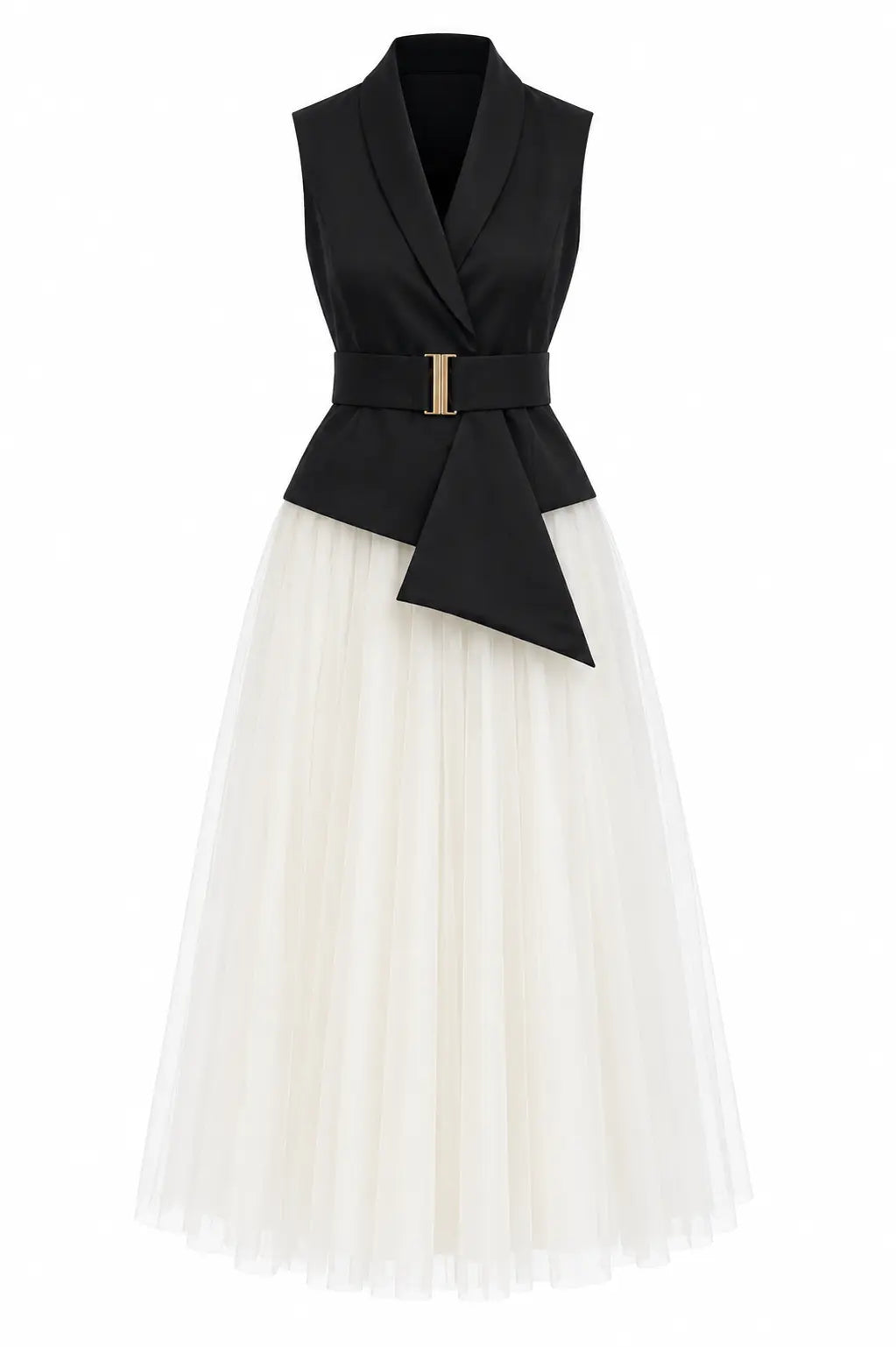 Ivory Skirt & Black Waist Coat - Timeless Pairing