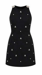 Starlight Embellished Mini Dress - Black