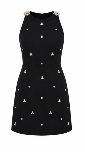 Starlight Embellished Mini Dress - Black