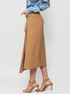 Gina Faux Wrap Crepe Skirt