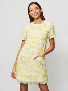 Tia Tweed Bouclé Sheath Mini Dress