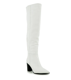 Chic White High-Top Boots Nasha
