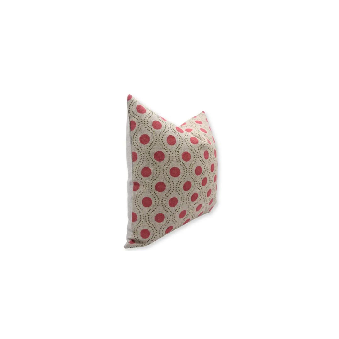 Floral Block Print Thick Linen Cushion Cover - Raaj Bhog