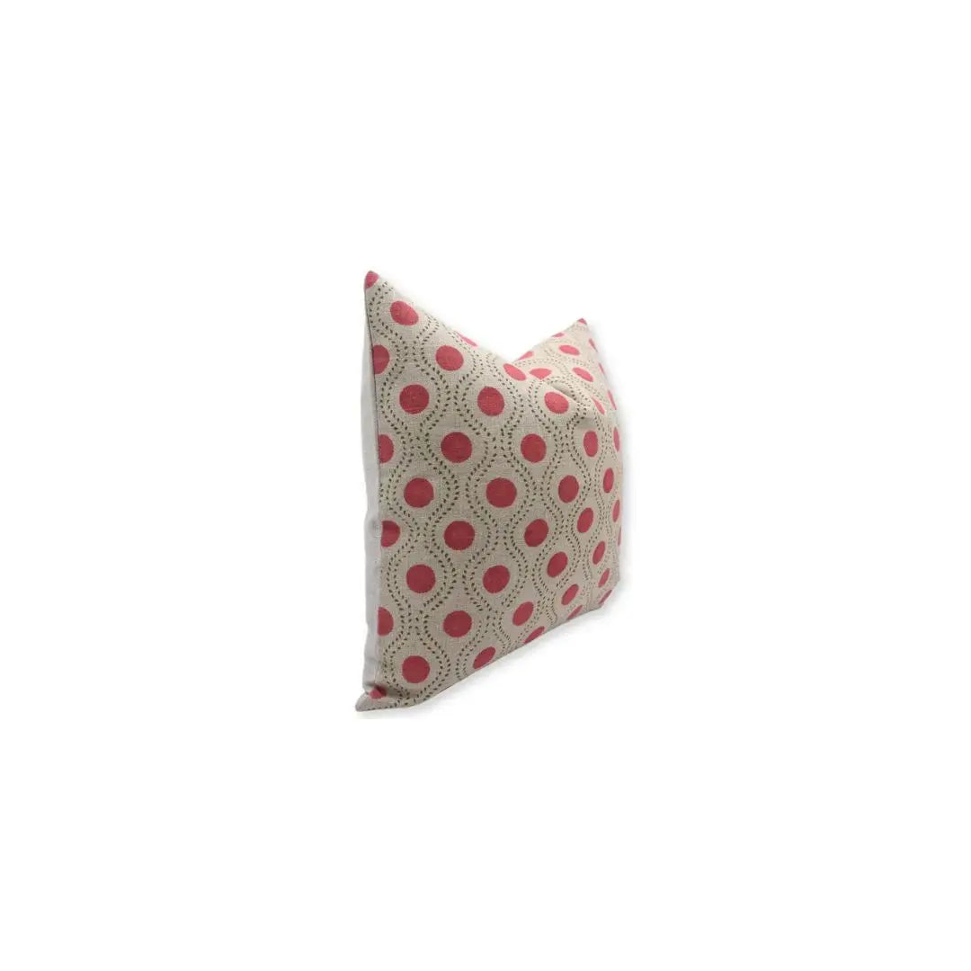 Floral Block Print Thick Linen Cushion Cover - Raaj Bhog