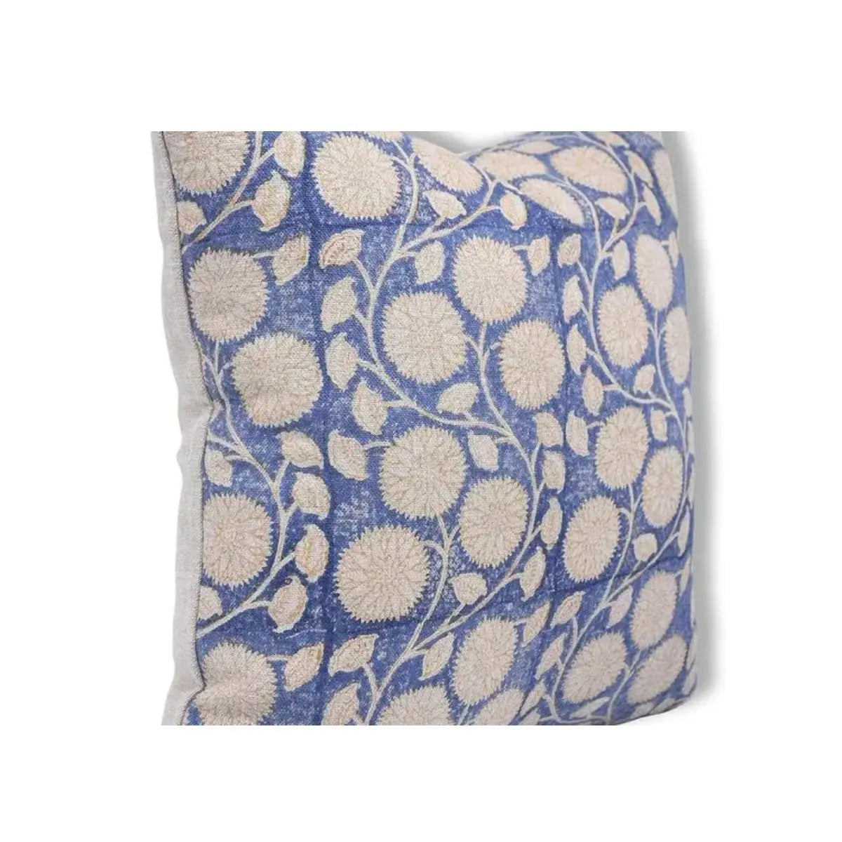 Decorative Print Thick Linen Cushion Cover - Sudarshan Jaal