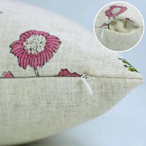 Handcarfted Hand Block Design Viscose Linen Pillow Cover - Amitabh