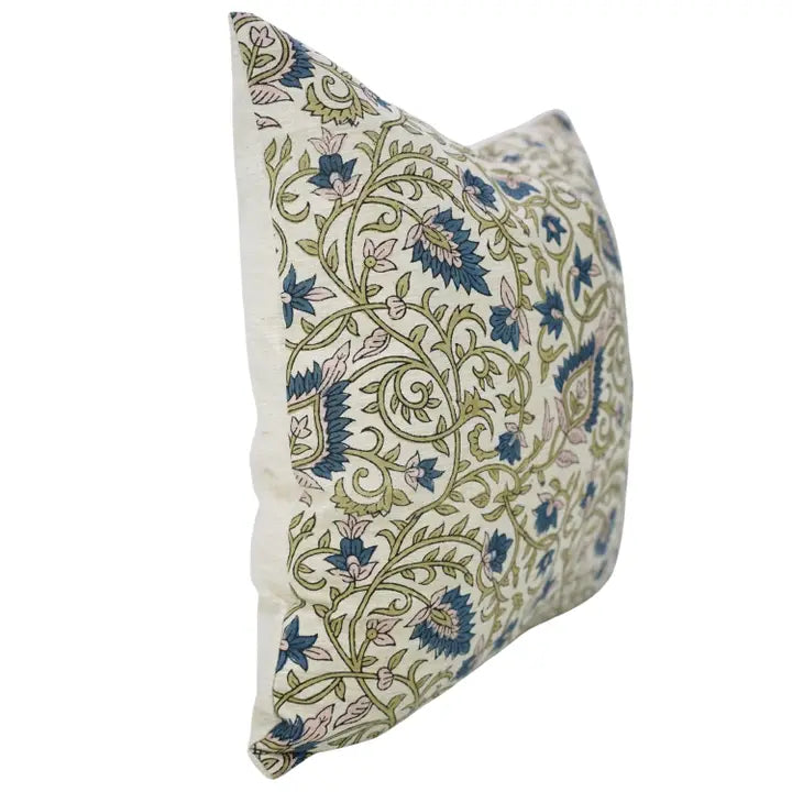 Handcrafted Block Print Linen Blend Pillow Cover - Hawa Mahal