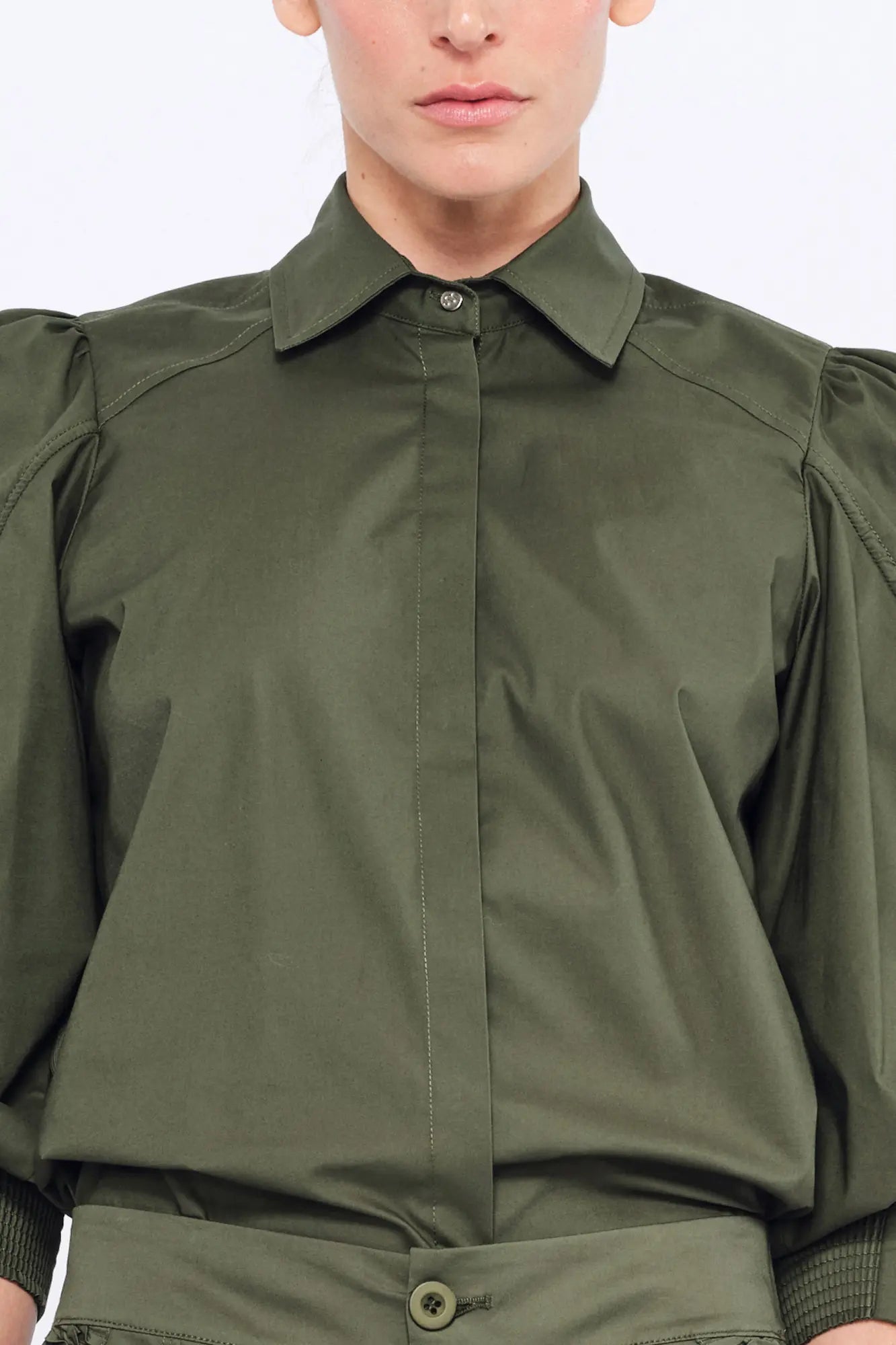 Bimba Puff Sleeve Blouse | Olive