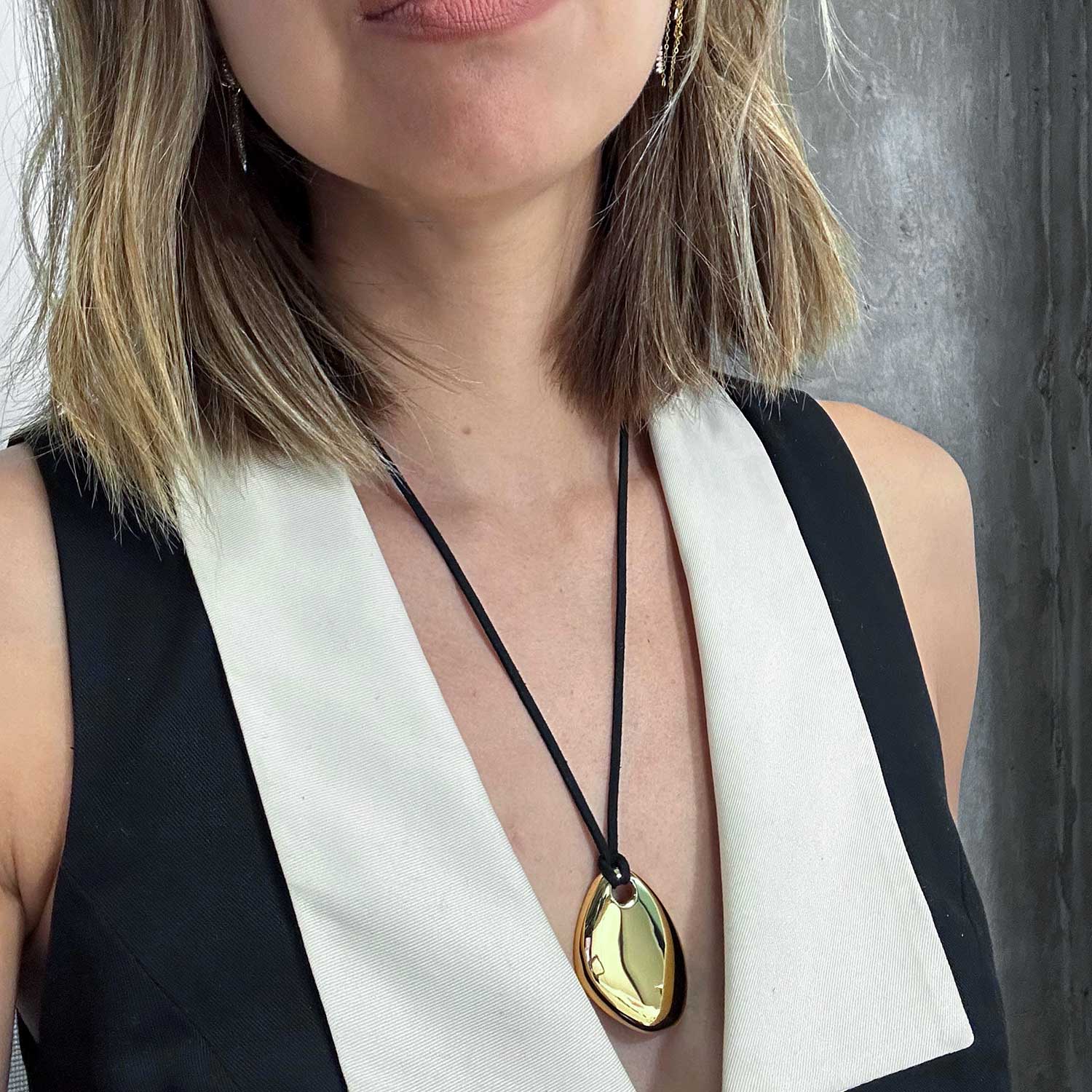 Bold Sculptural Gold Cord Necklace