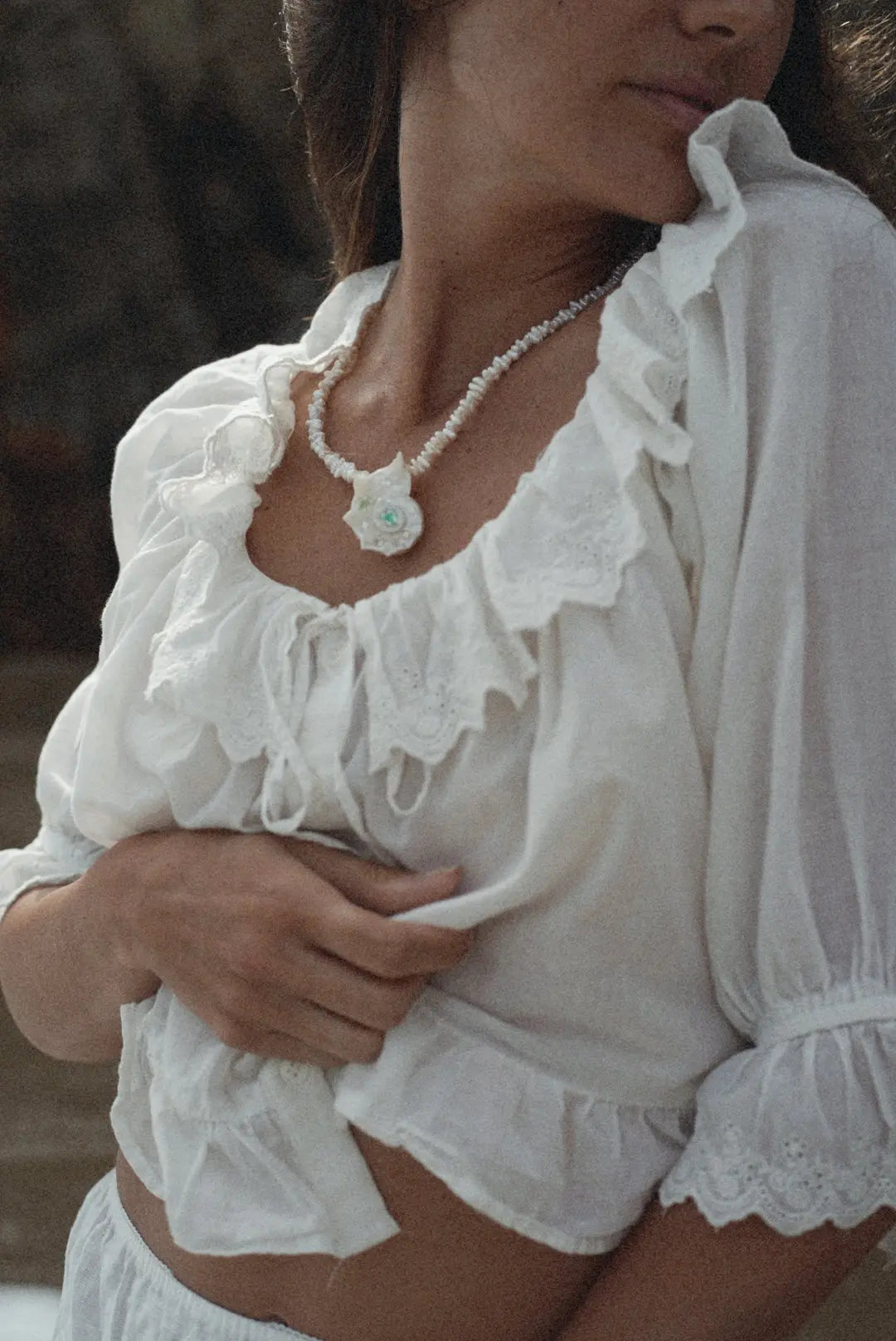 The Sirena Freshwater Pearl & Conch Shell Pendant Necklace