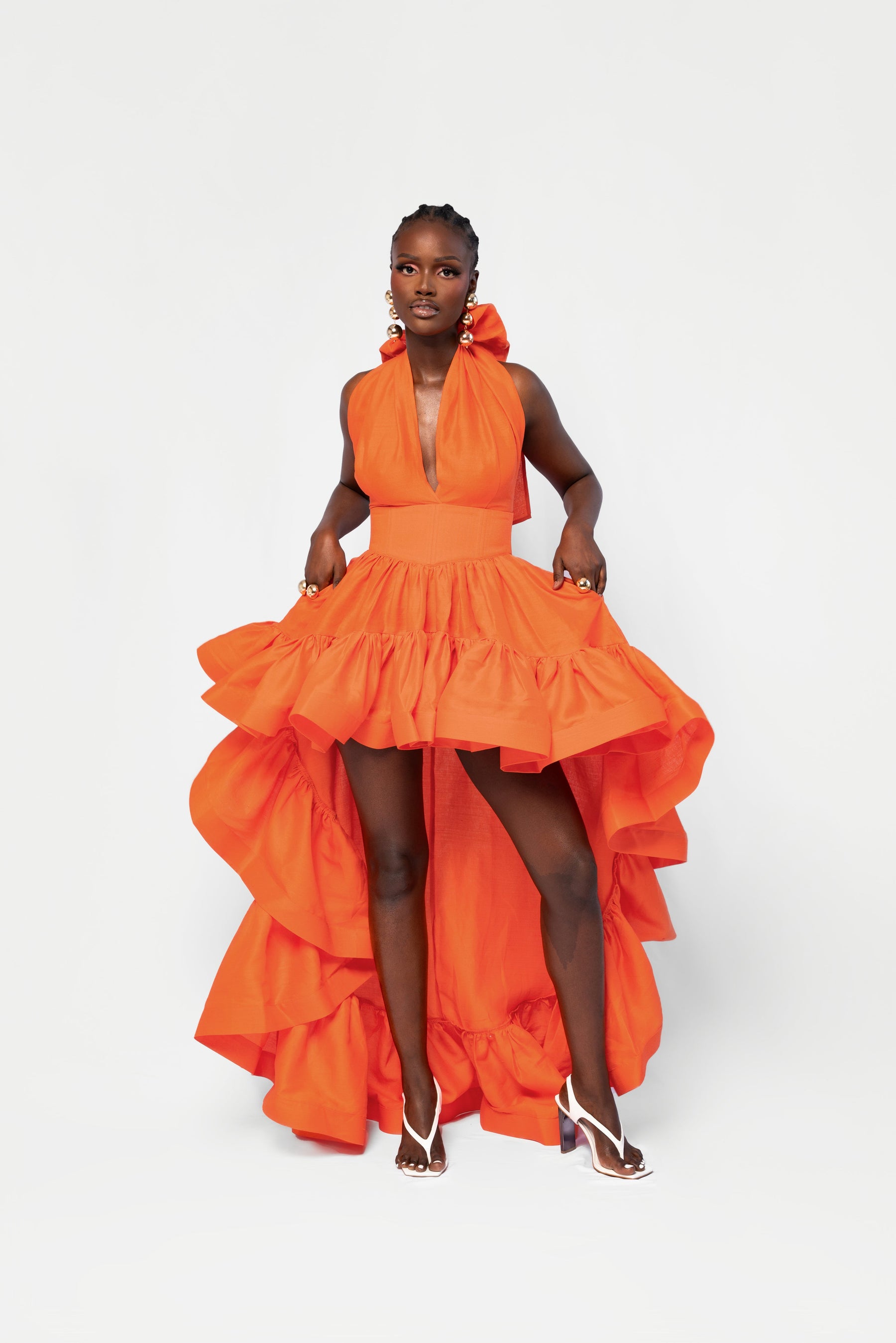 Linen AMA Hi-low Dress