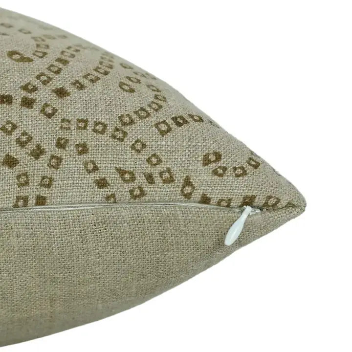 Handmade Block Print Boho Thick Linen Pillow Cover- Bandhej