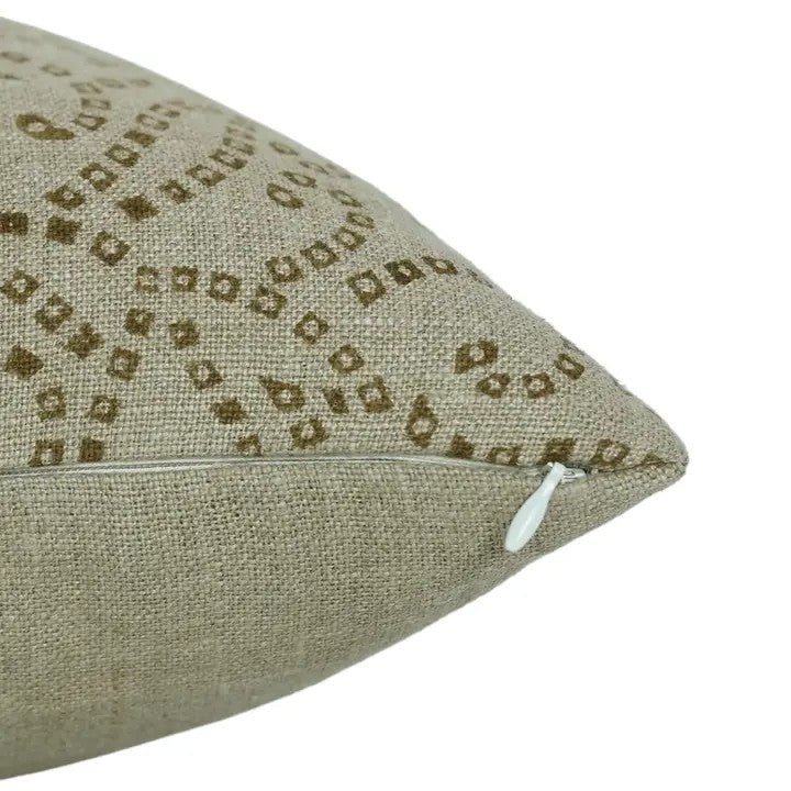 Handmade Block Print Boho Thick Linen Pillow Cover- Bandhej