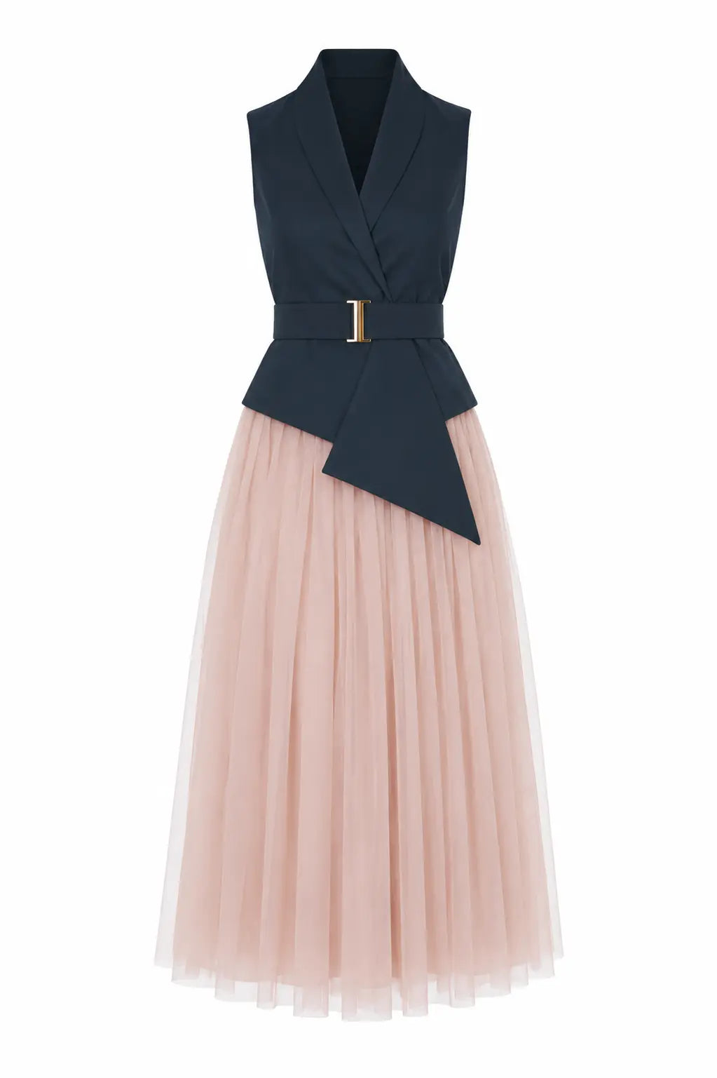 Salmon Pink Skirt & Teal Waist Coat – A Striking Duo