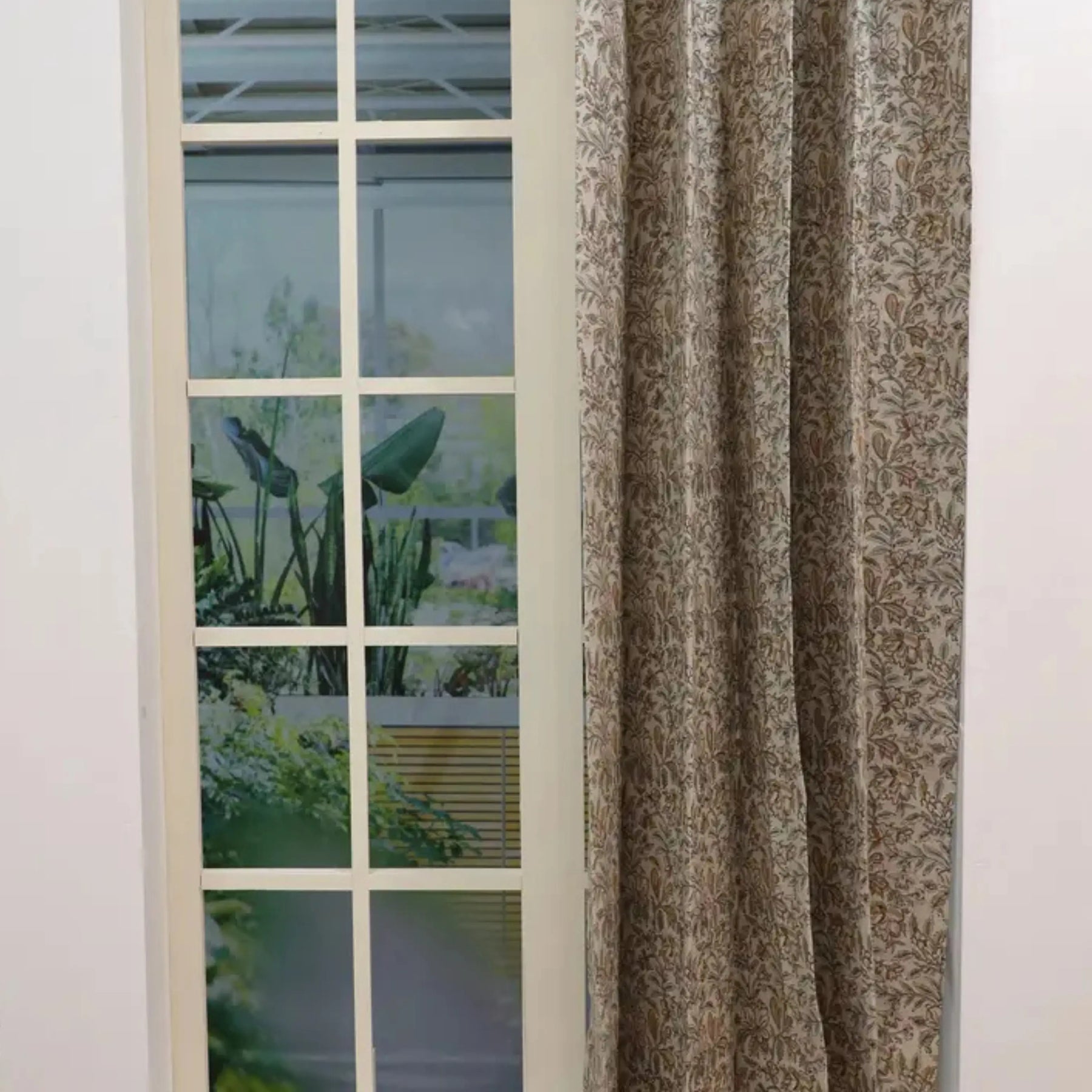 Indian Floral Printed Pure Linen Blackout Grommet - Kudrat