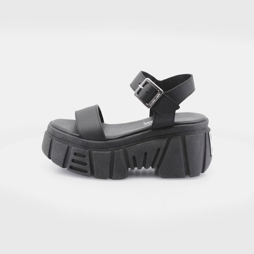 Stylish Black Eco-Leather Platforms Jochu