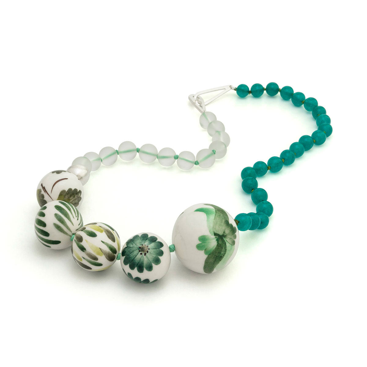 CARMEN Ceramic, Crystal and Silver Spheres Necklace