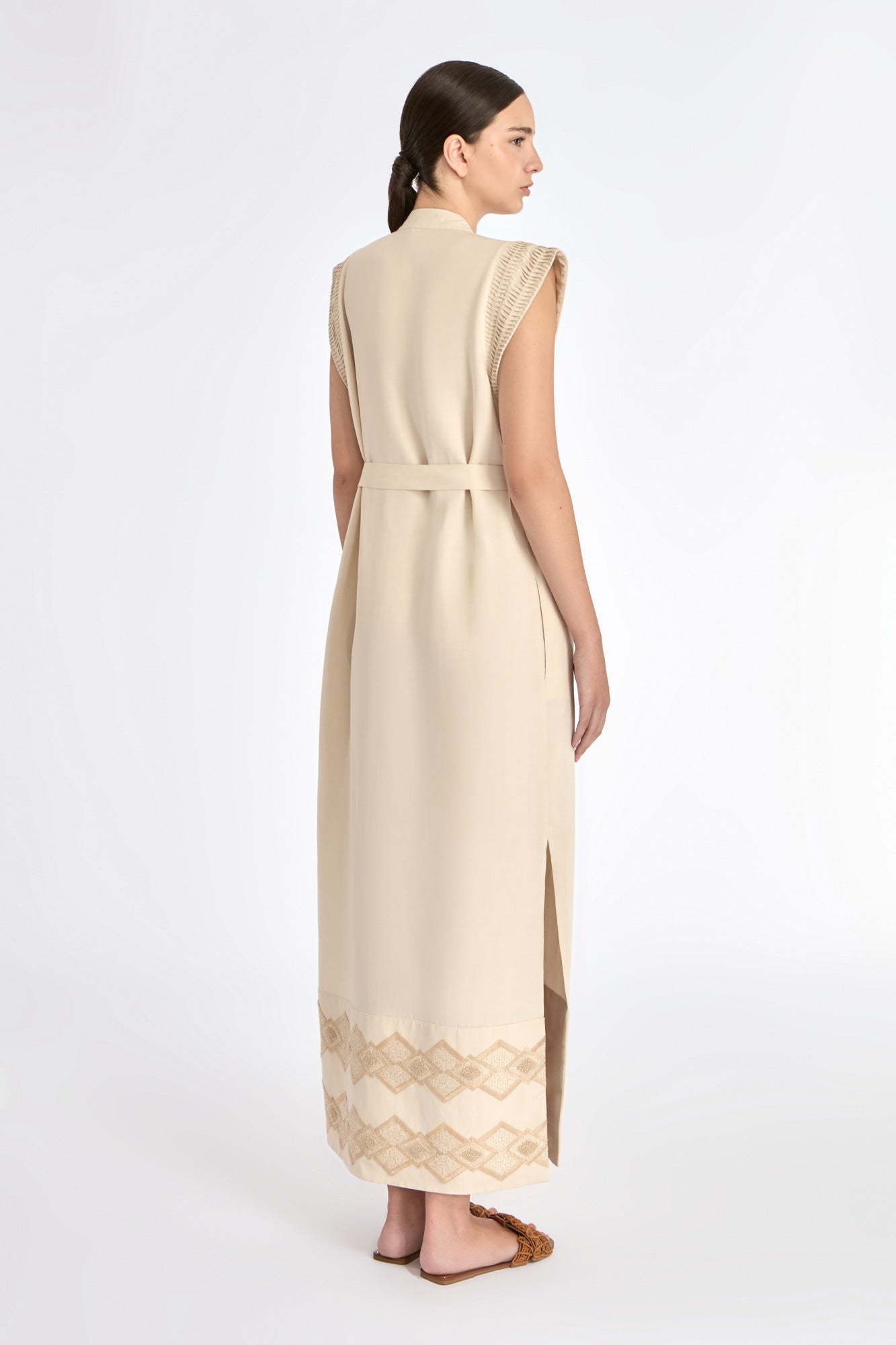 Denver Artisan Embroidered Dress | Ecru