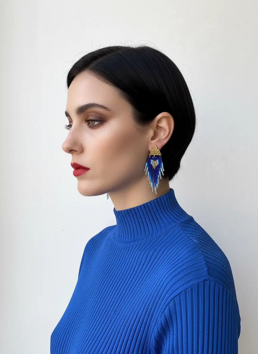 TRIANGLE FRINGE EARRINGS