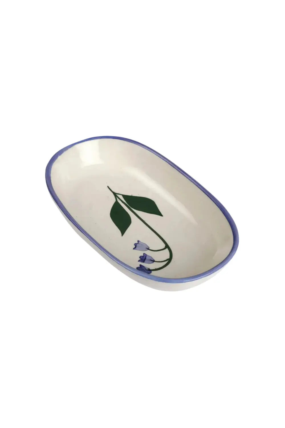 Handmade Ceramic Serving Bowl - Blue Bell , 1.5 X 8 X 4 Inches (set Of 2)