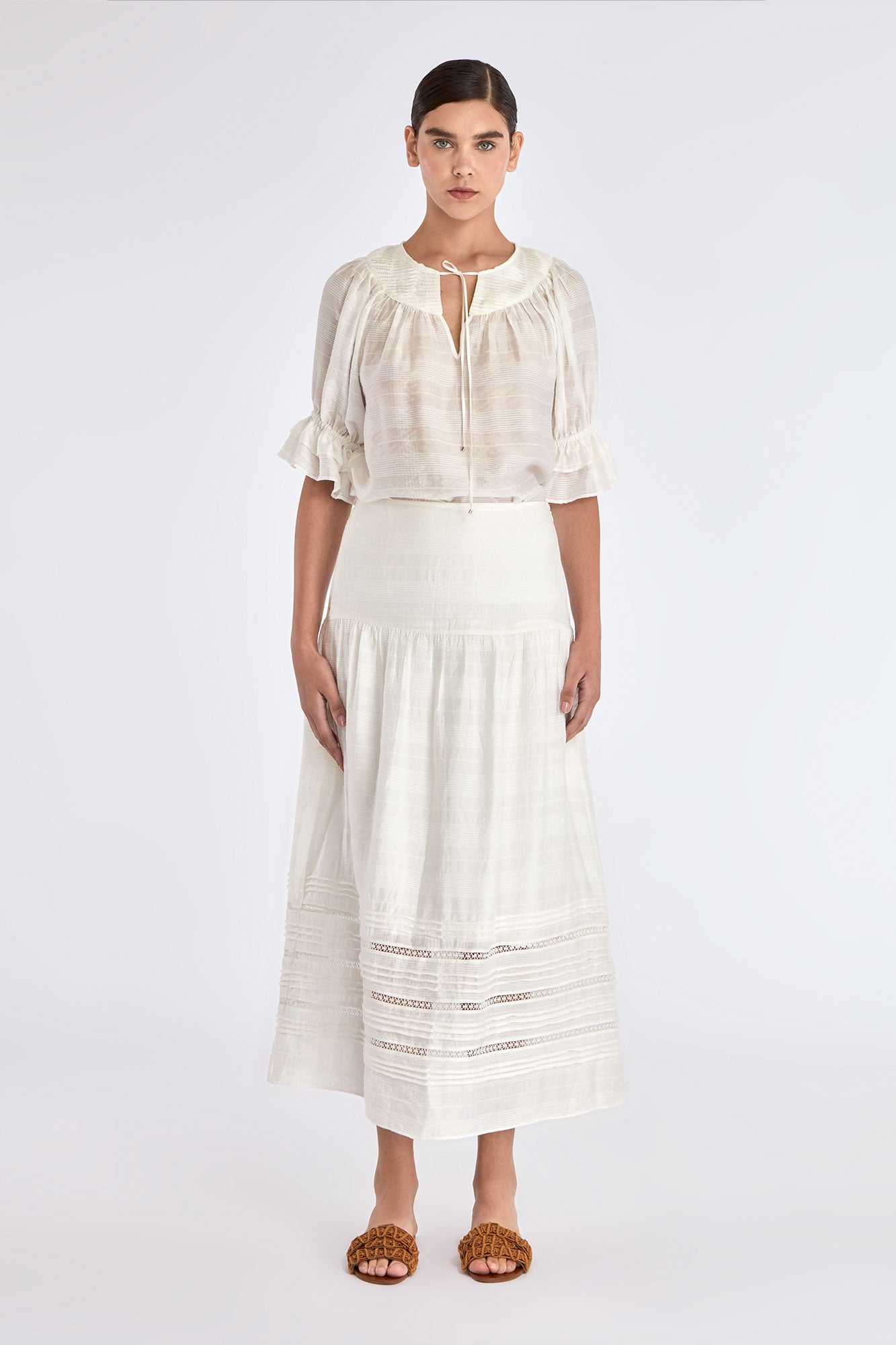 Luanda High-Waist Midi Skirt