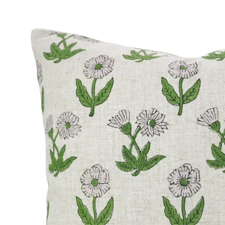 Handcarfted Hand Made Block Printed Viscose Linen Piillow Cover - Kirti