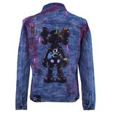 Blue denim jacket with back print