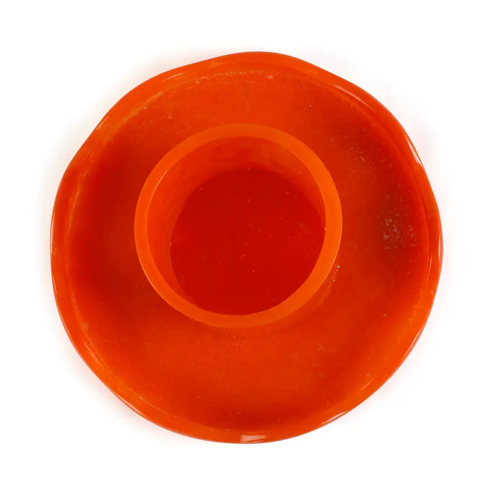 Scallop Resin Cake stand, Orange- 9.5x4.5 Inches