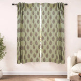 Handmade Vatika Floral Block Print Linen Curtain