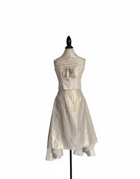 Luxe Linen Metallic Top & Skirt Set