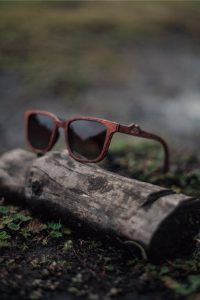 Rectangle Canelo Wood Sunglasses - INTI
