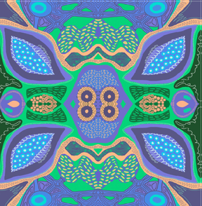 Matriarch Pattern Print Scarf | Blue