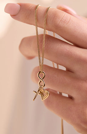 Faith, Hope, & Love Charm Pendant Necklace